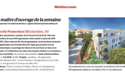 Le Moniteur – NEOCITY Promotion : Maitre d’Ouvrage de la semaine