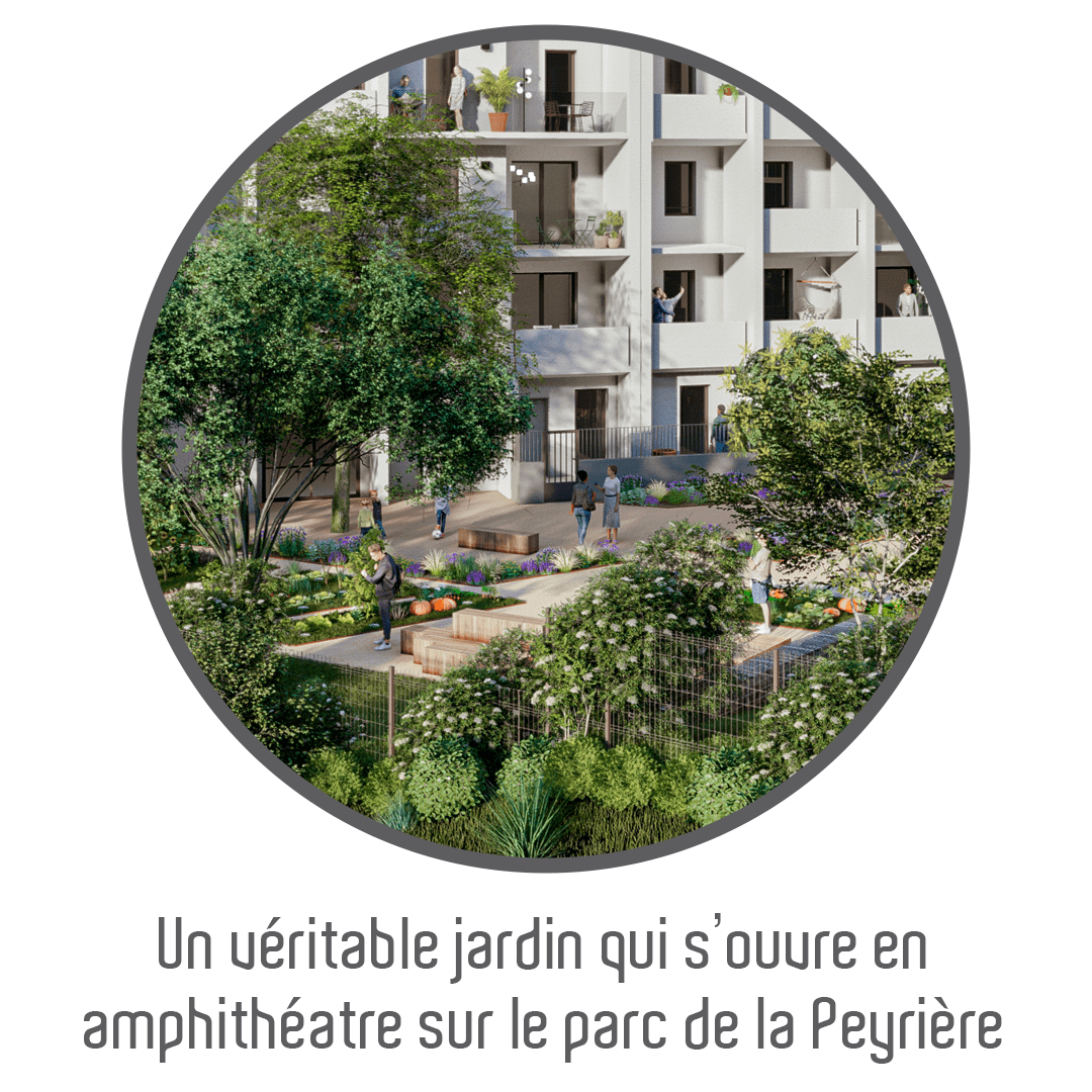 Un jardin comme amphithéâtre sur le parc de la Peyrière