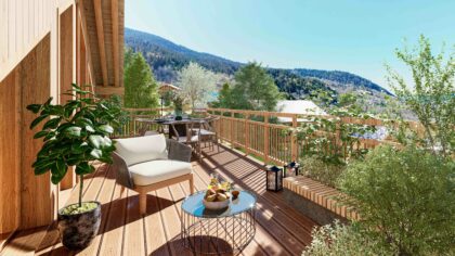 Terrasse a la montagne les fermes blanches