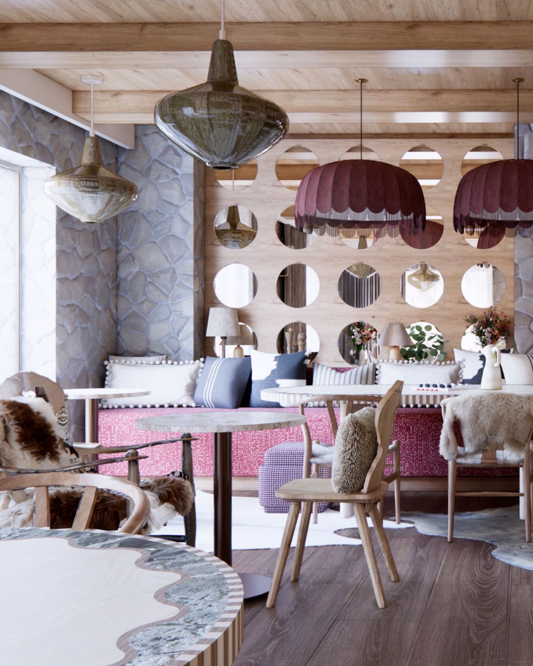 Restaurant du futur Hôtel Symon(e) à Risoul 1850 dans une ambiance chaleureuse et contemporaine