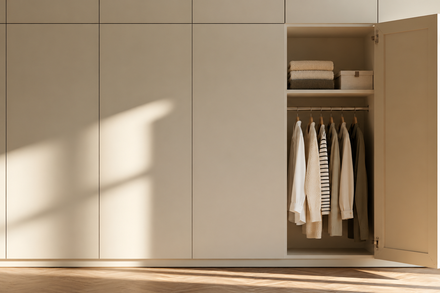 Dressing et rangements intégrés d’un appartement Faubourg 45 à Boulogne-Billancourt